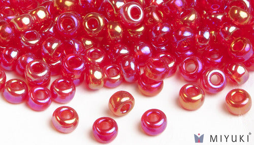 Transparent Red AB 6/0 Glass Beads