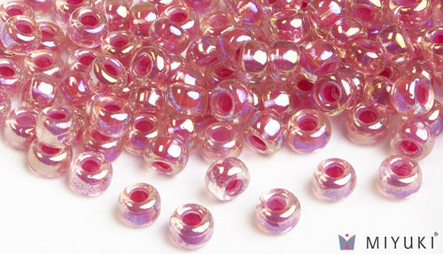Magenta-lined Crystal AB 6/0 Glass Beads