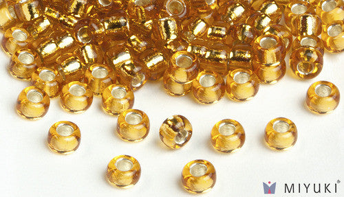 Miyuki Silverlined Gold 6/0 Glass Beads