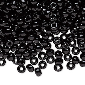 Opaque Black 6/0 Glass Beads