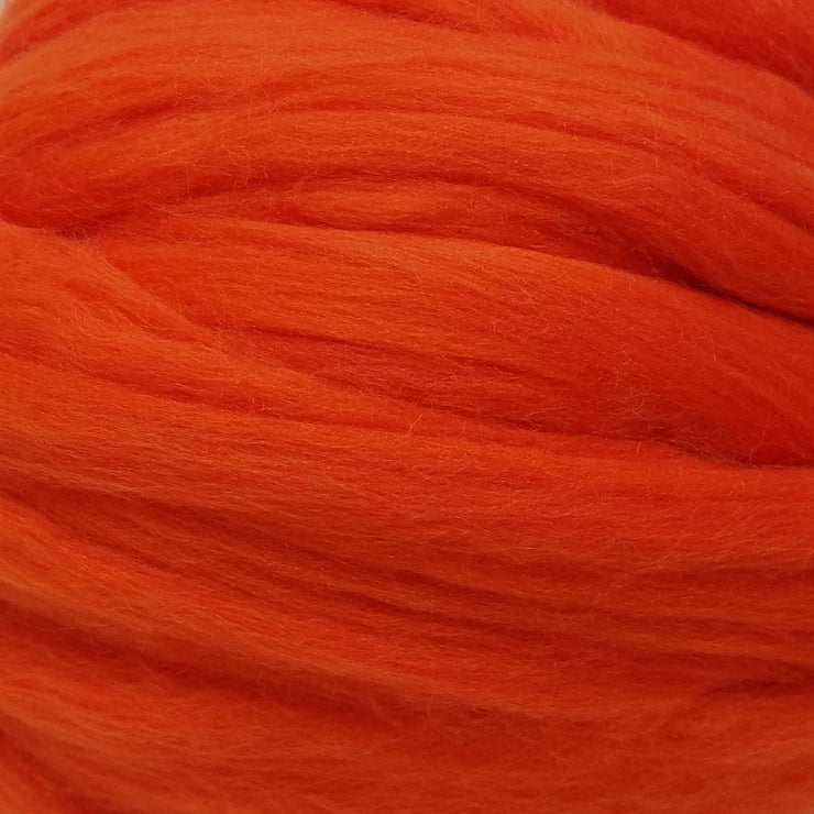 MERINO WOOL ROVING - BURNT ORANGE