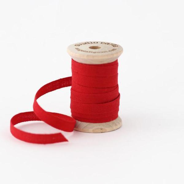 1/4" Italian Cotton Ribbon Spool 5 yards by Studio Carta Red