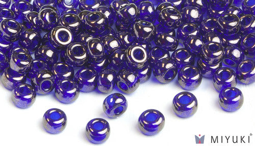Miyuki 6/0 Glass Beads 308 - Cobalt Blue Gold Luster approx. 30 grams