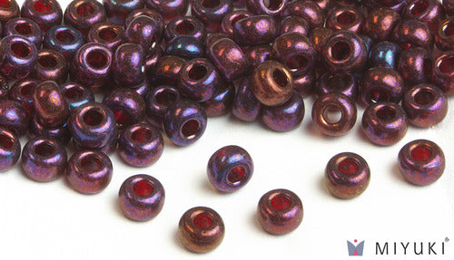 Miyuki 6/0 Glass Beads 313 - Cranberry Gold Luster approx. 30 grams
