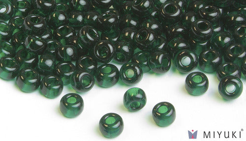 Miyuki 6/0 Glass Beads 156 - Transparent Deep Emerald approx. 30 