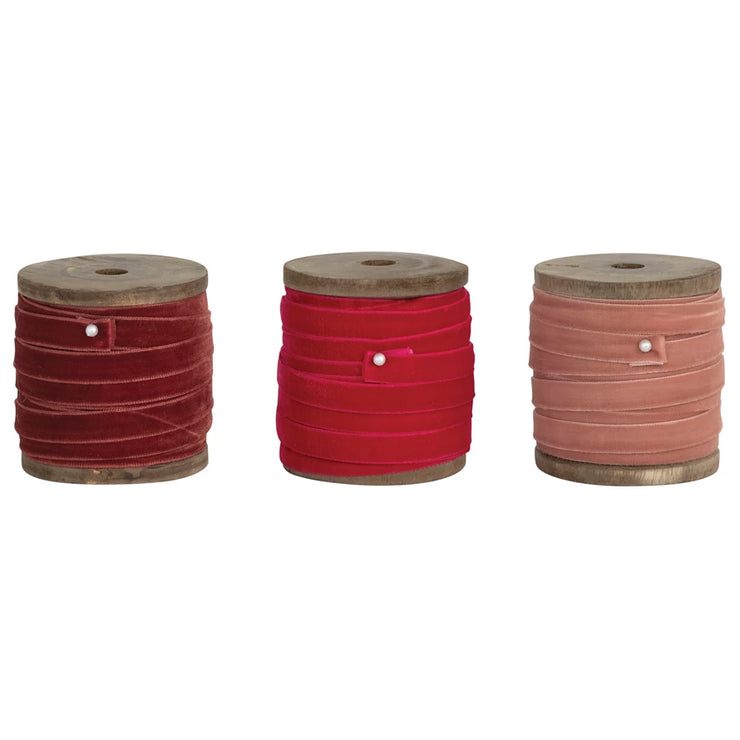 Velvet Ribbon on Wood Spool